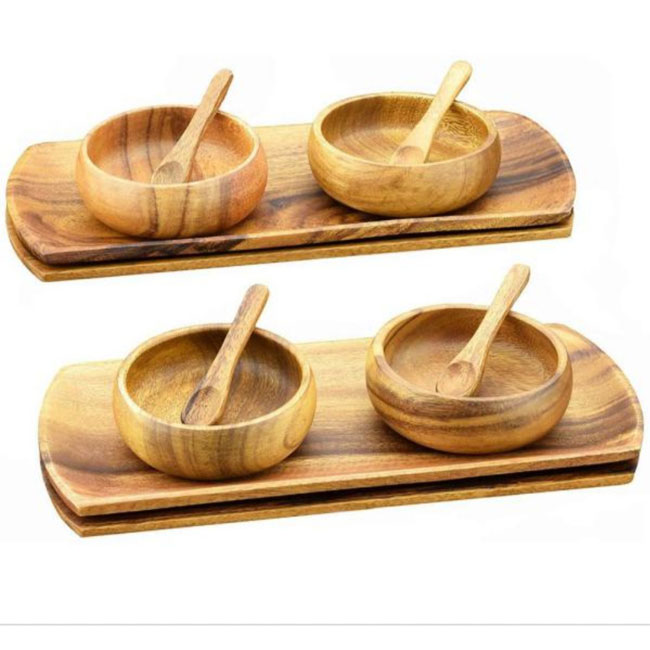 Set of 4 Wooden Bowls